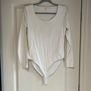 a.n.a Cream Long Sleeve Bodysuit